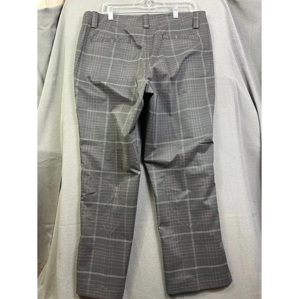 Adidas Golf Edwin Watts Men's Plaid Trousers Grey Pink Windowpane Check Pants 36